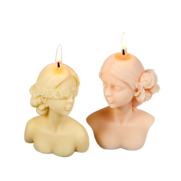 Human Body Geometric Candle Mold Silicone Blindfolded Girl 3D DIY Customized