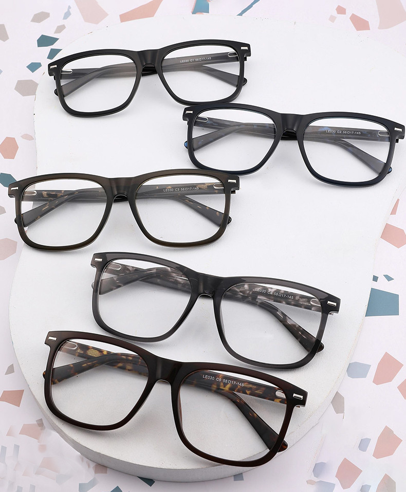 Hand Painted Acetate Frame Glasses Unisex Rectangular Optical Oversized