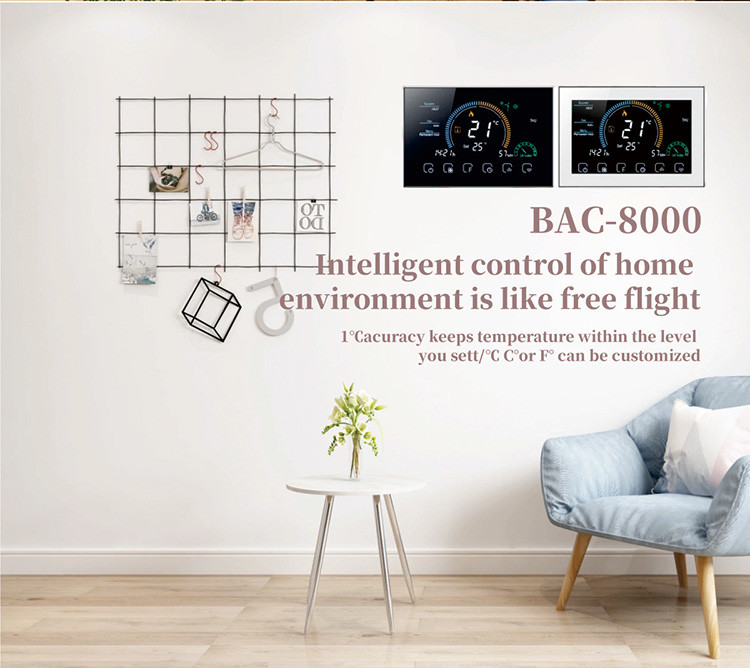 Tuya Alexa And Google Home Wi-Fi Room Smart Wireless Thermostat With Touchscreen Color Display