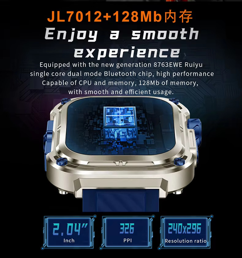 Rugged Waterproof Outdoor Smart Watch Body Temperature Compass 240x296