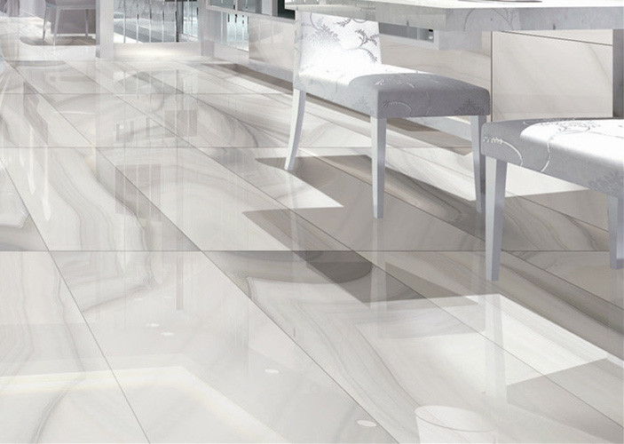 Sitting Room Marble Look Porcelain Tile Beige Color Wear - Resistant