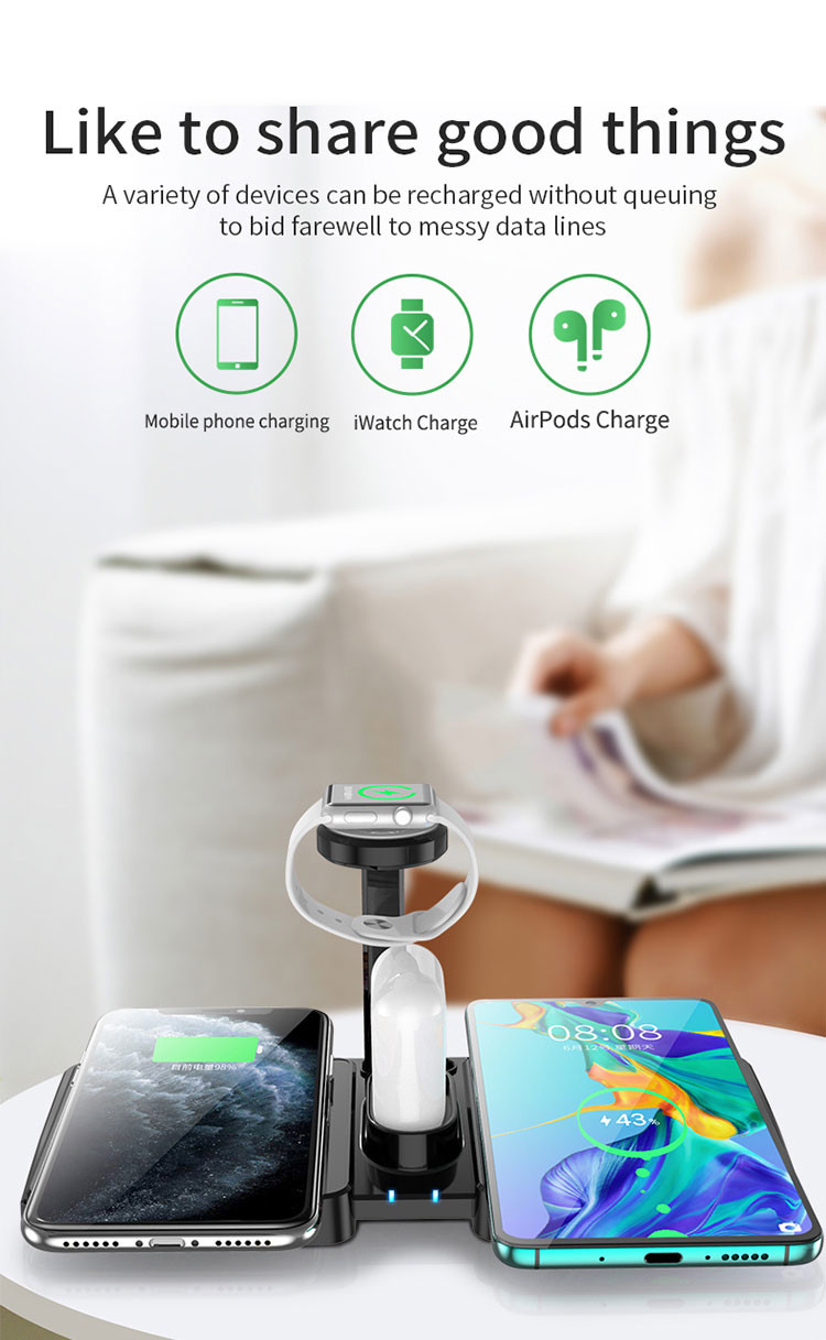 Multipurpose 6 In 1 Wireless Charger Dock Station Phones For Airpords