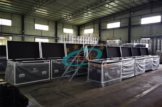 Outdoor Aluminum LED Screen Wall Ground Support Stand For Cabinets