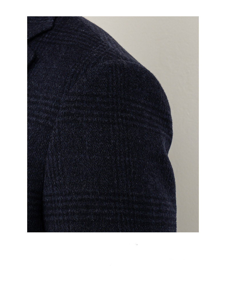Autumn And Winter Retro Wool Warm Loose Big Yards Men's Long Coat Woven and Warm