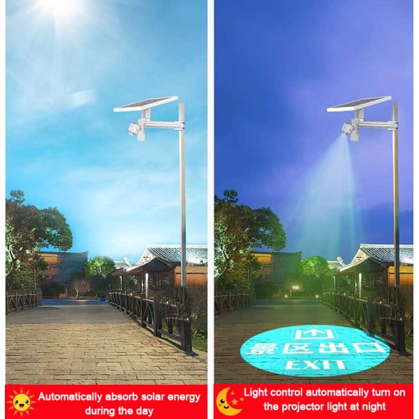 Solar LED Outdoor Gobo Projector IP67 Waterproof Logo Light Advertising Projection Lamp for Garden Landscape Building