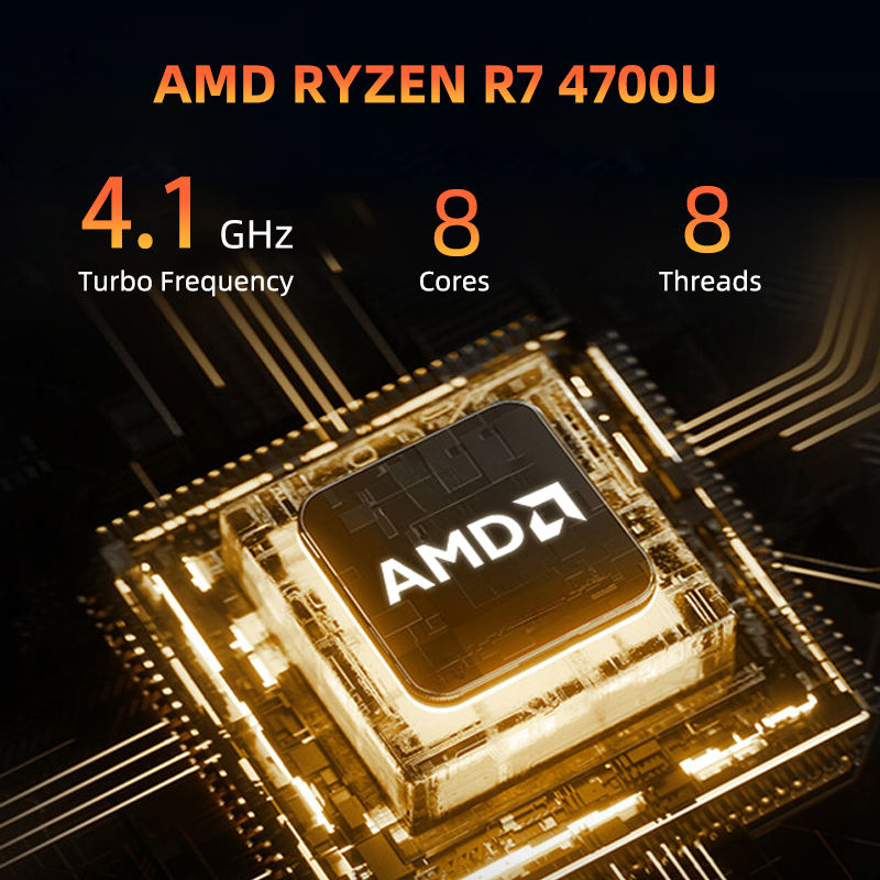 10 Core Processor Mini Gaming Pc AMD R7 4700U CPU 2*DDR4 RAM NVME SSD HD VGA RJ45 WIFI6 For Windows 10 OS And Gaming