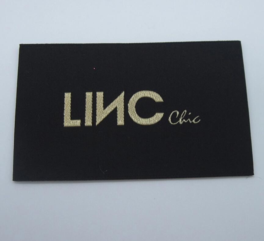 Garment Woven Clothing Labels Tag Damask Custom Woven Fabric Labels