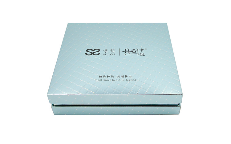 2 Piece Rigid Cardboard Box For Cosmetic Set Gold Hot Stamping Foiled