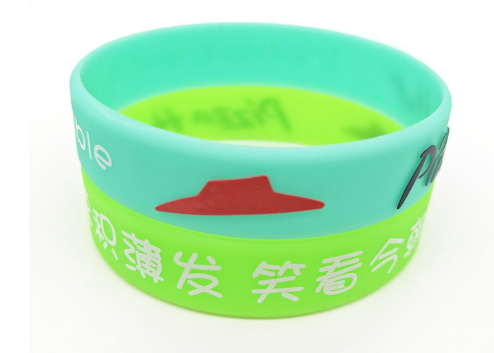 Custom Silicone Bracelet Bangle Luminous Wristband Bracelet Recessed Silicone Bracelet