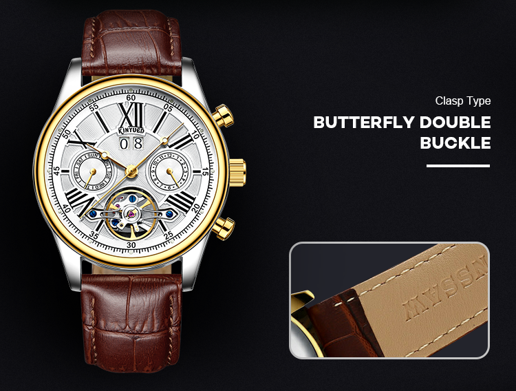 Luminous Mens Mechanical Watches Day / Date Moonphase Automatic Watch