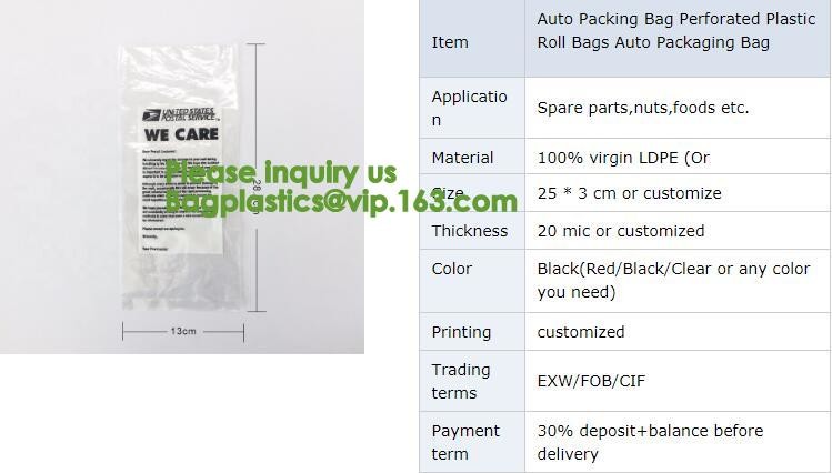 Pre Opened Plastic Bags on Rolls - Pre Open Auto Machine Bags,Rollbag Pre-Opened Bags On A Roll For Auto Baggers bagease