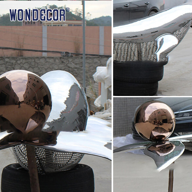 Large Abstract Animal Stainless Steel Outdoor Art Whale