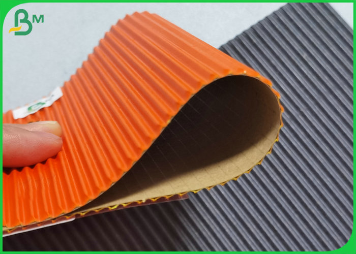 Natural Kraft Single Face Flute Corrugated Paper Board Rolls For Cup Sleeves