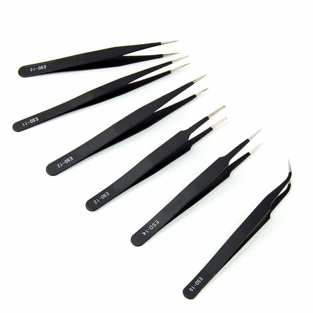 No Rust Electrostatic Discharge Tools / Super Sharp Tweezers Length 110mm