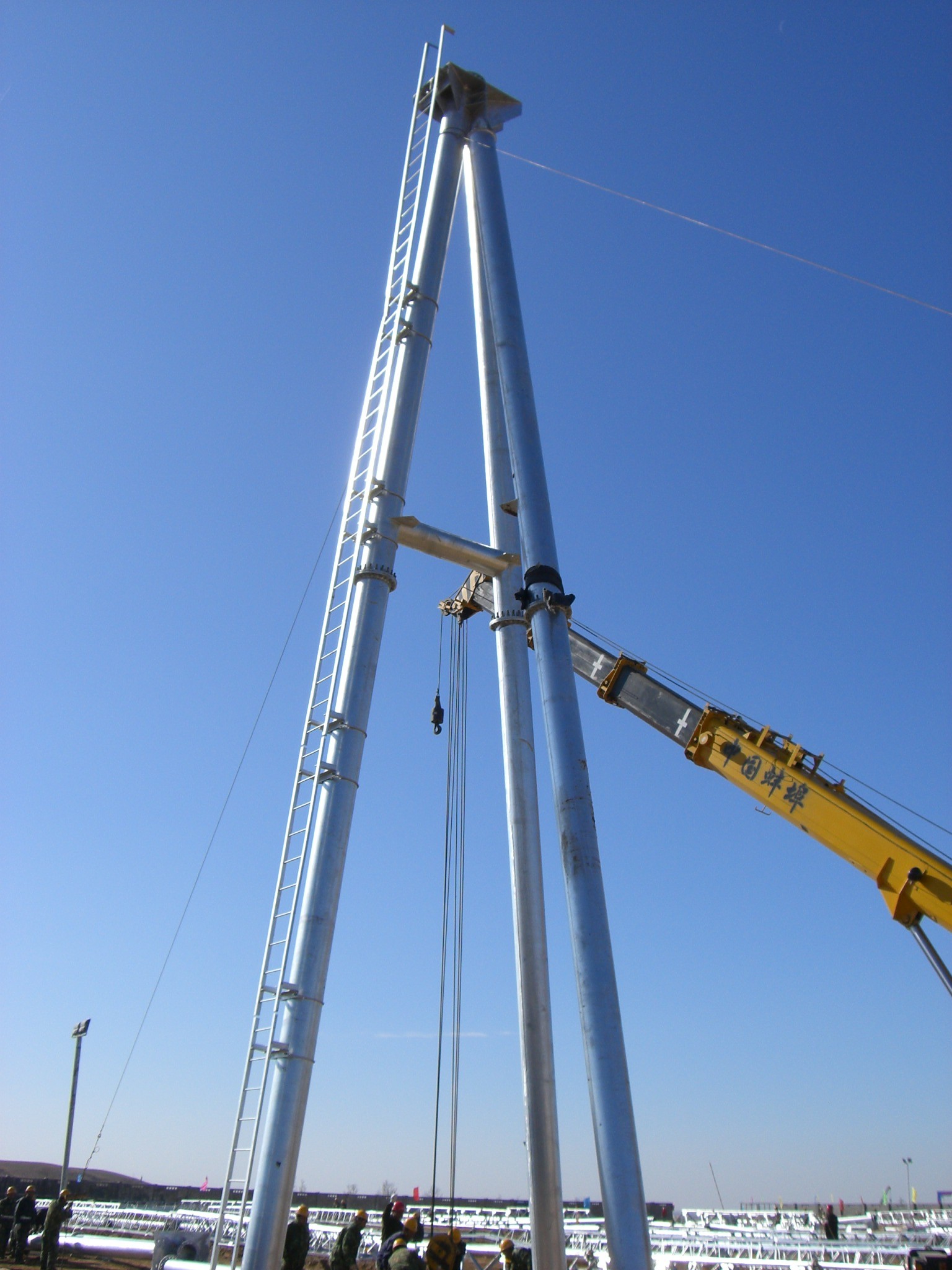 Hot Dip Galvanized Steel Tapered Electrical Power Pole Q345 For Transmission Line