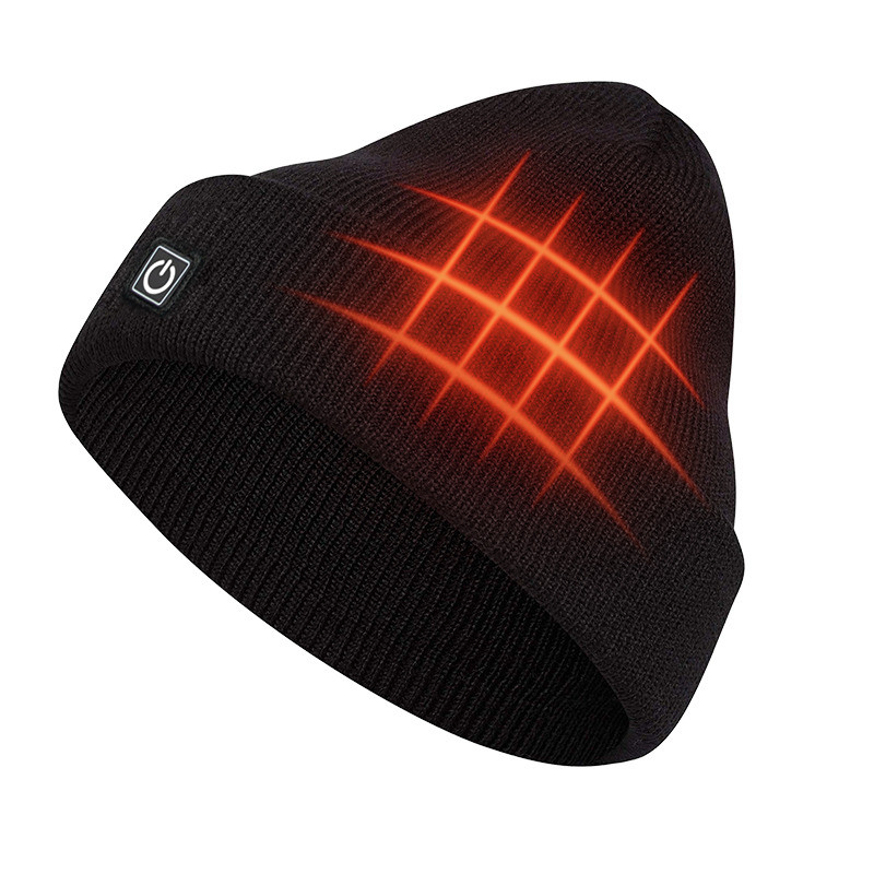 Washable Electric Heated Beanie , Knit Heated Winter Hat OEM