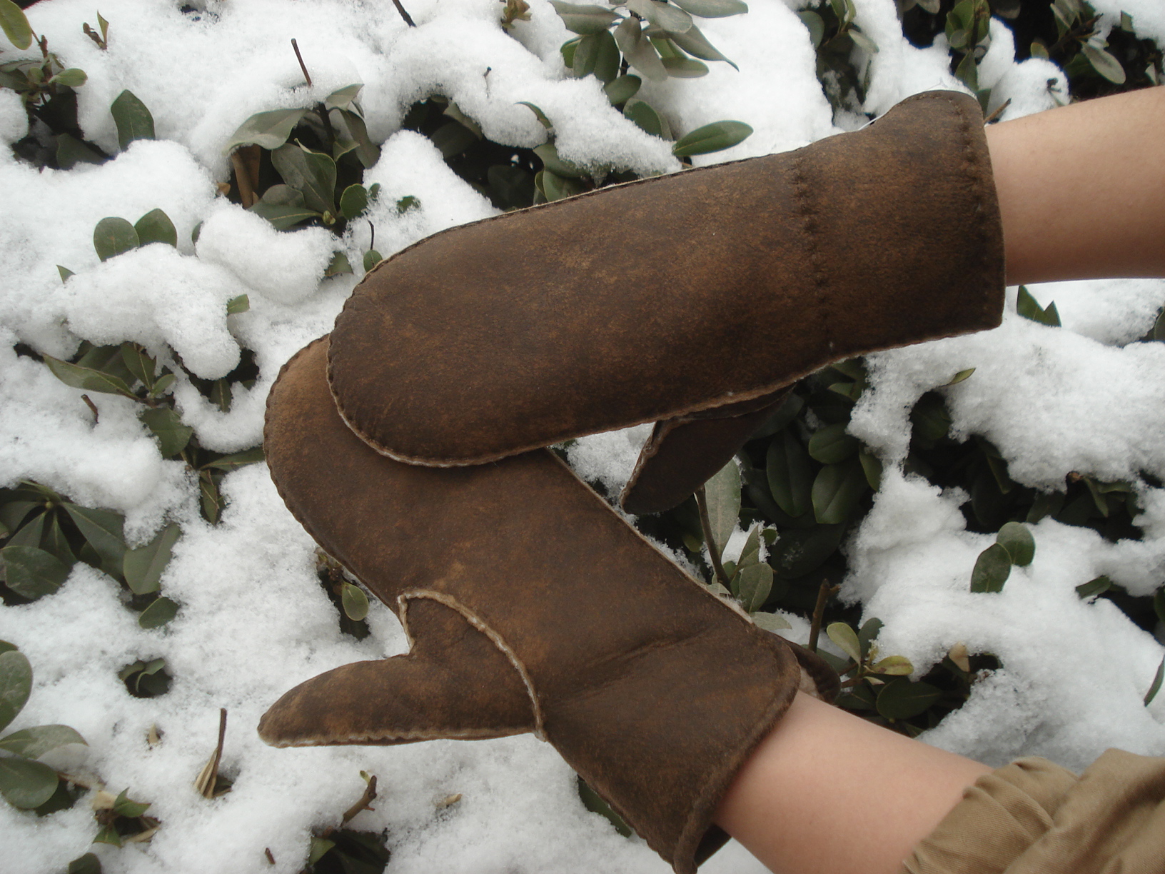 Fashion Fur skin double face mitten sheepskin gloves leather gloves for women