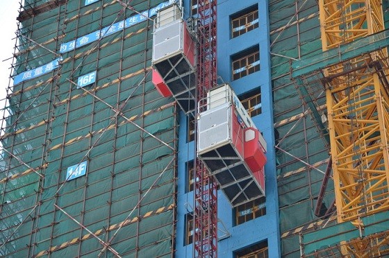 Intelligent SC200/200 58m/Min Building Material Hoist In Construction Site