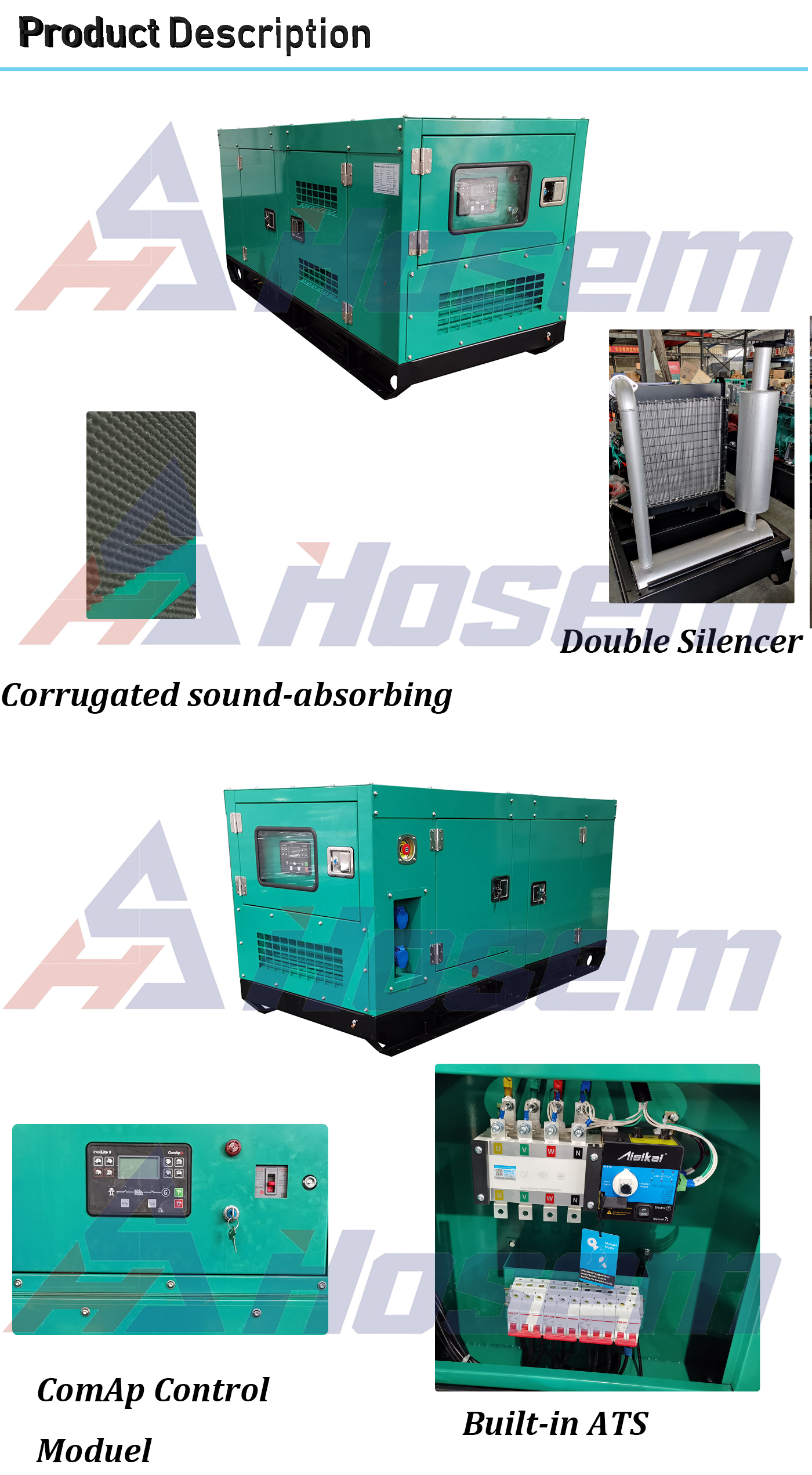 15kVA 20kVA 30kVA 40kVA 60kVA Ricardo Generator , Euro CE/ ISO9001 Standard , Super Silent , Rainproof