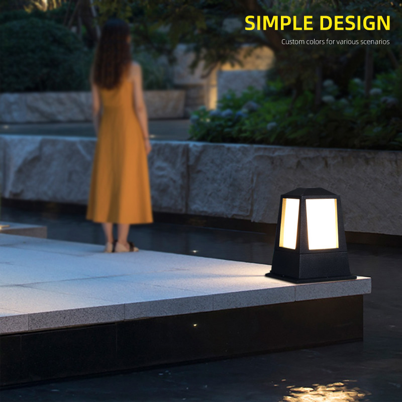 Column LED Pillar Lights Decor Outdoor 150x420MM Aluminum PC E27