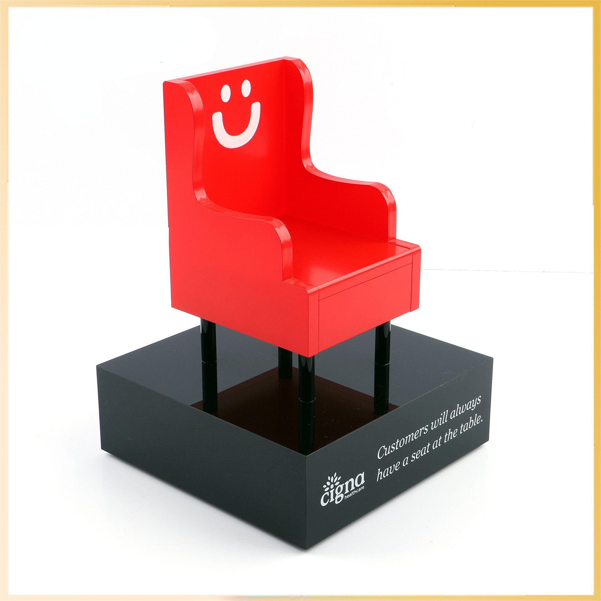 Custom Mini Red Sofa Shape Acrylic Award Trophy For Furniture Theme Business Recognition or Celebration