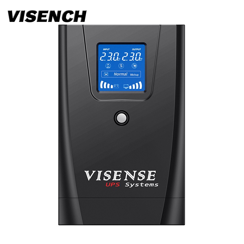Visench 2Kva Lcd Display Backup Ups 2000Va 1200W Offline Ups for Desktop Laptop Computer
