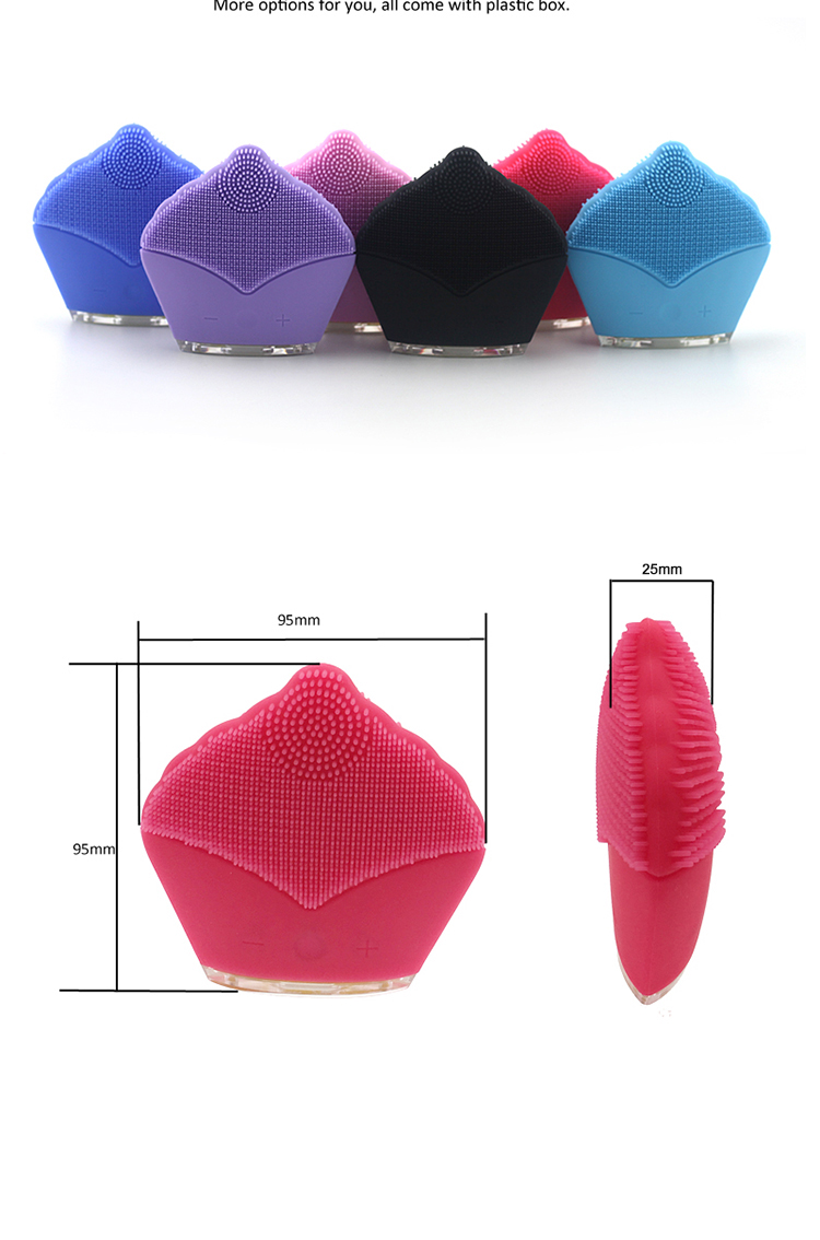 Dermabrasion Vibrating Rechargeable Facial Cleansing Brush DC 3.7 V Power