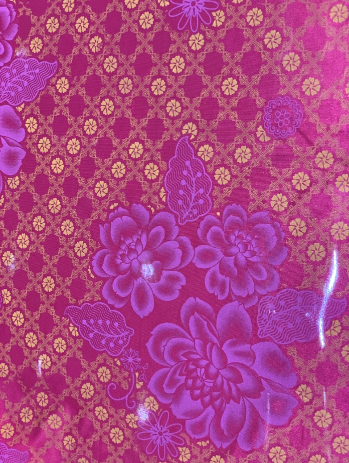 Dustmite Proof Red Base 100g/M2 Floral Jacquard Fabric For Quilting
