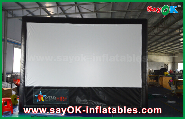 Outdoor Inflatable Projection Screen 7mLx4mH Inflatable Movie Screen PVC Material WIth Frame For Projection