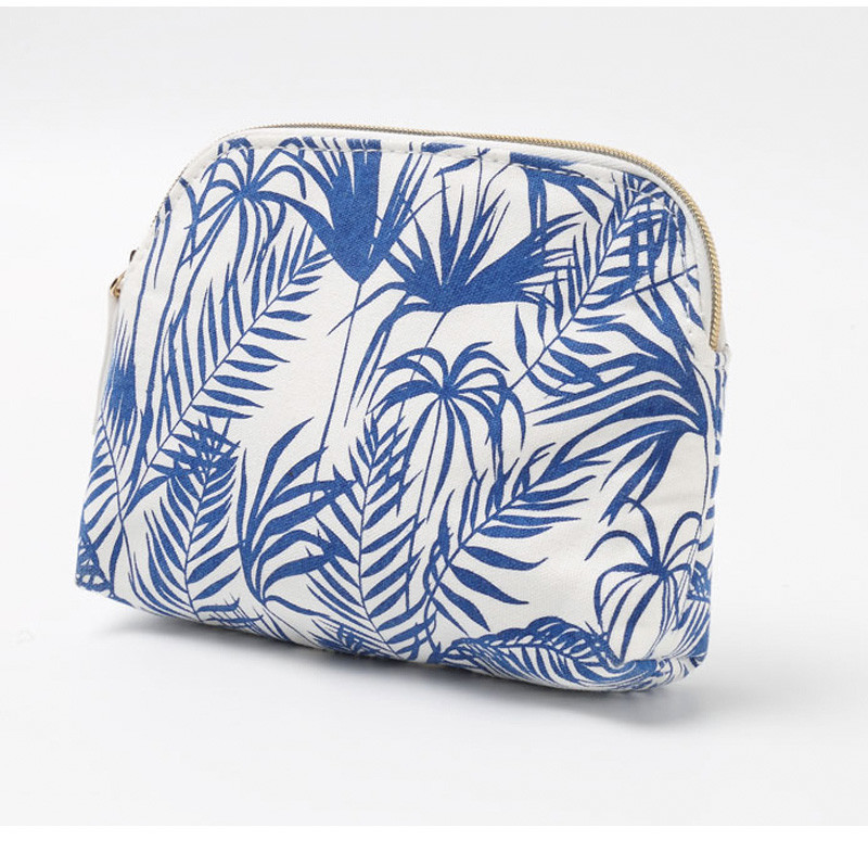 Beauty Eco Friendly Canvas Portable Floral Cosmetic Bag