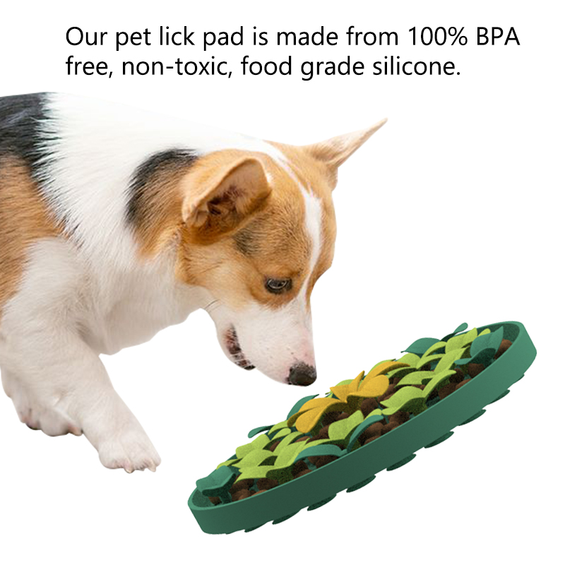 Custom silicone pet products Cute flower Pattern silicon Pet Dog Food Feeding Mat Silicone Slow Feeder Licking Pad Dog food mat