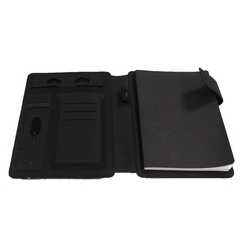 Custom Logo Ultraportable Wireless Charger Notebook , Foldable Power Bank Padfolio