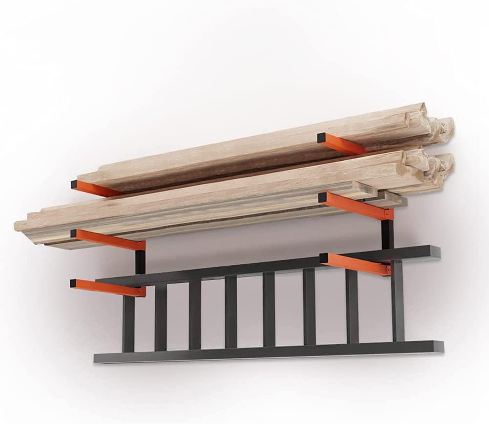 Overhead Garage Storage Rack 17*1*15 inch Steel Wood Storage Rack for Indoor Garage