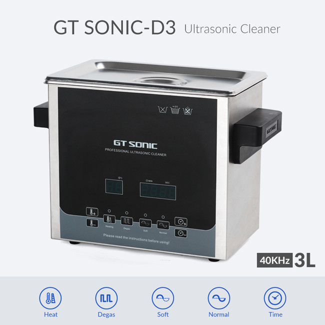GT SONIC D3 40kHz Heated Ultrasonic Cleaner for Medical Equipments