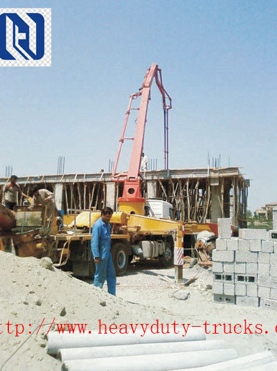 SHMC Cement Pump Truck 37m Boom , Air Cooling Concrete Pumping Trucks