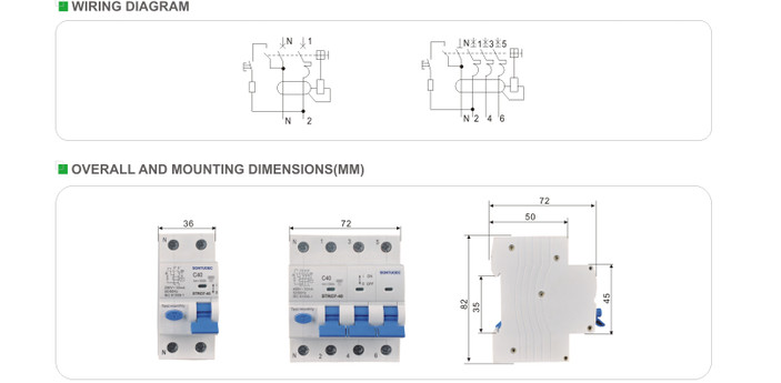 300mA Electromagnetic A Type SONTUOEC RCBO Circuit Breaker