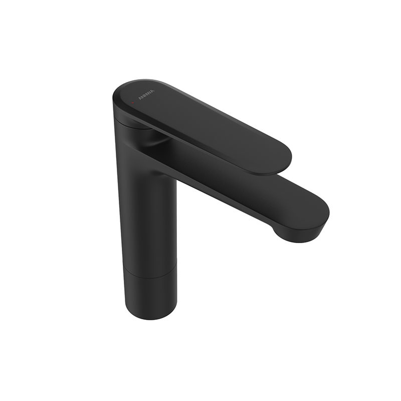 Single Hole matte black sink faucet Brass Material Polished Surface Finish