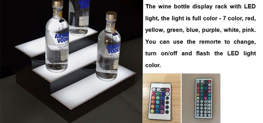 3 Tier Acrylic Display Rack For Champagne Beer Liquor Bottle Beverage Display