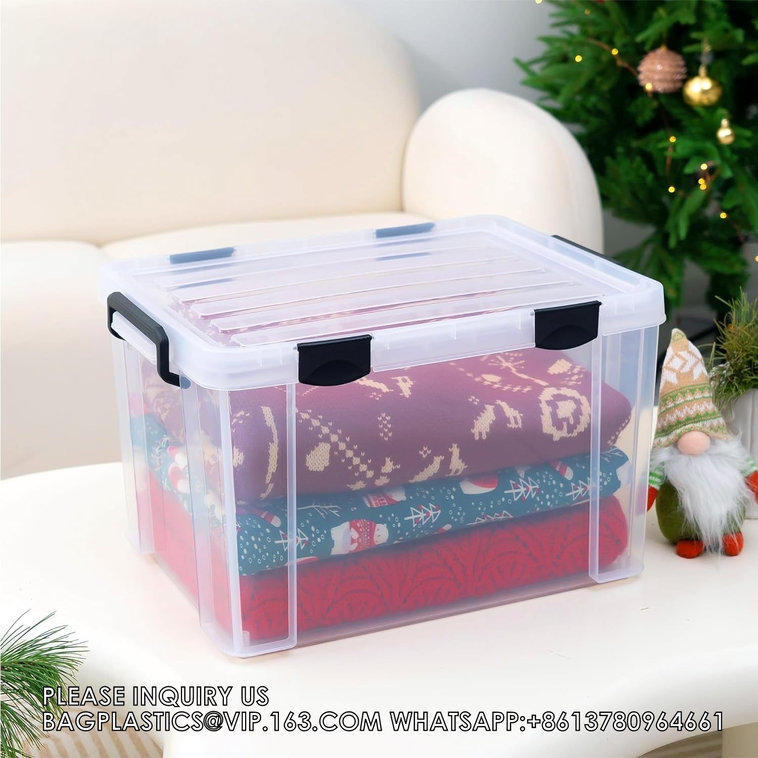 Airtight Plastic Storage Bins With Gasket Seal Lids And 6 Secure Latching Buckles Stackable Storage Containers