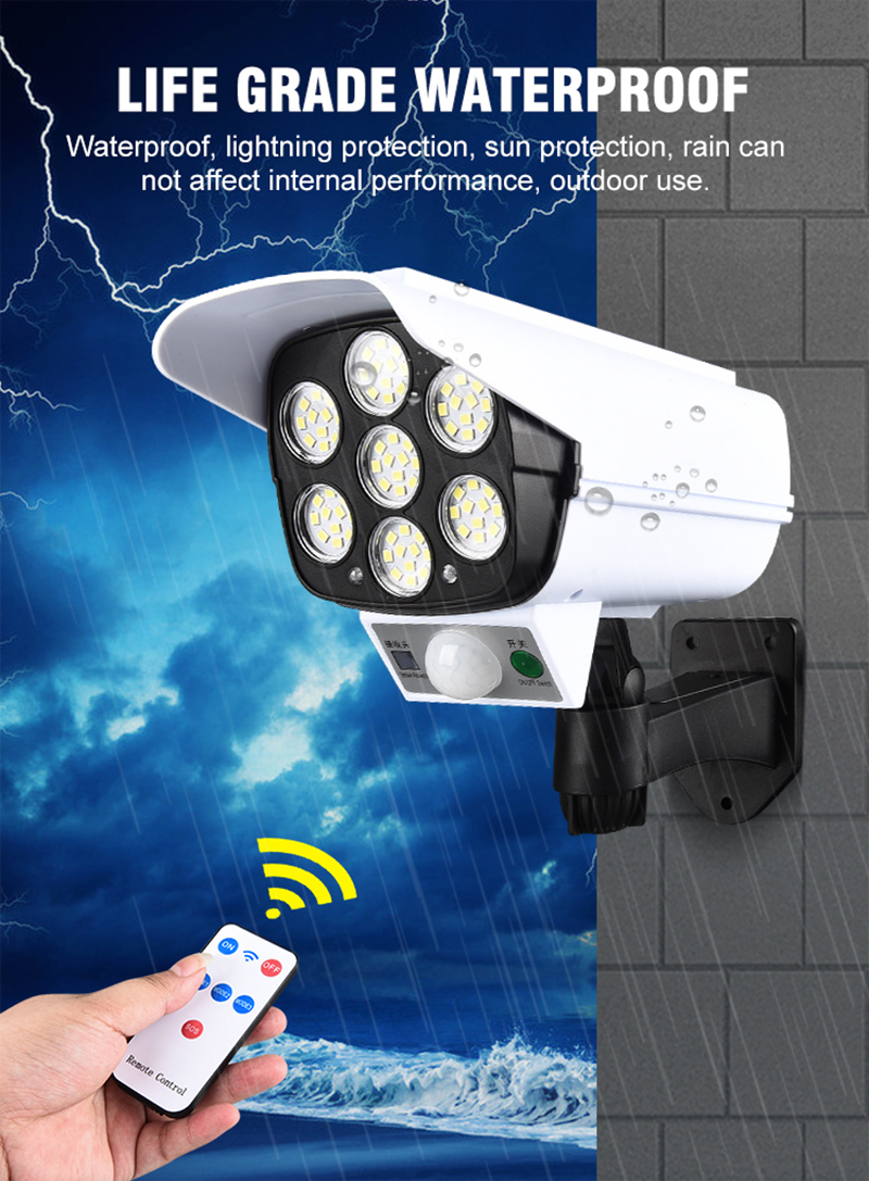 77pcs LED 1000lm Motion Activated Solar Powered Led Security Light With Camera