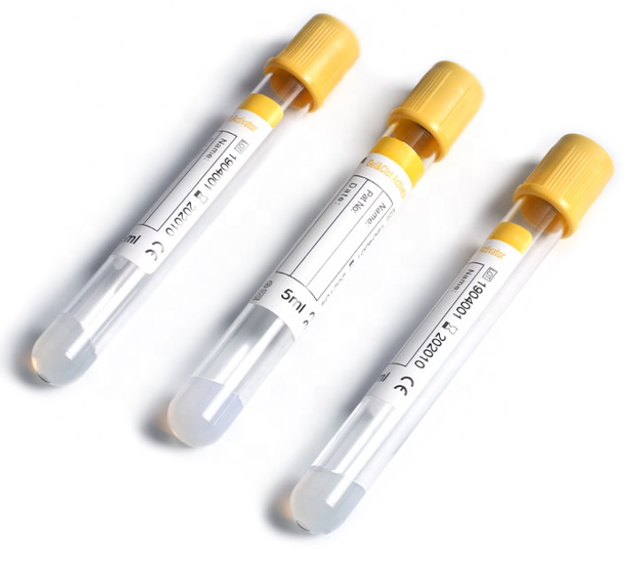FDA510K Vacuum Blood Collection Tube With Coagulant And Separation Gel 3ml 5ml