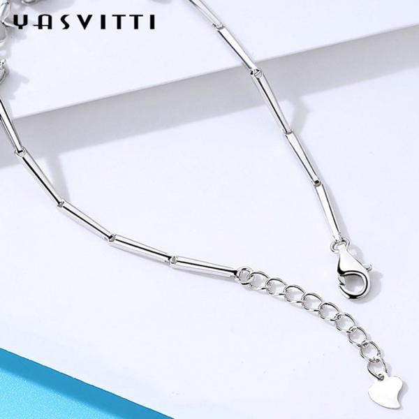 7.7in 0.15oz Sterling Silver Jewelry Bracelets SGS trendy Four Leaf Clover