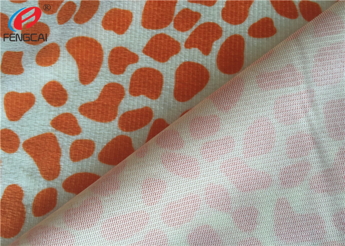Printed Faux Fur 100 % Polyester Velvet Fabric , Tear - Resistant Plush Velboa Fabric