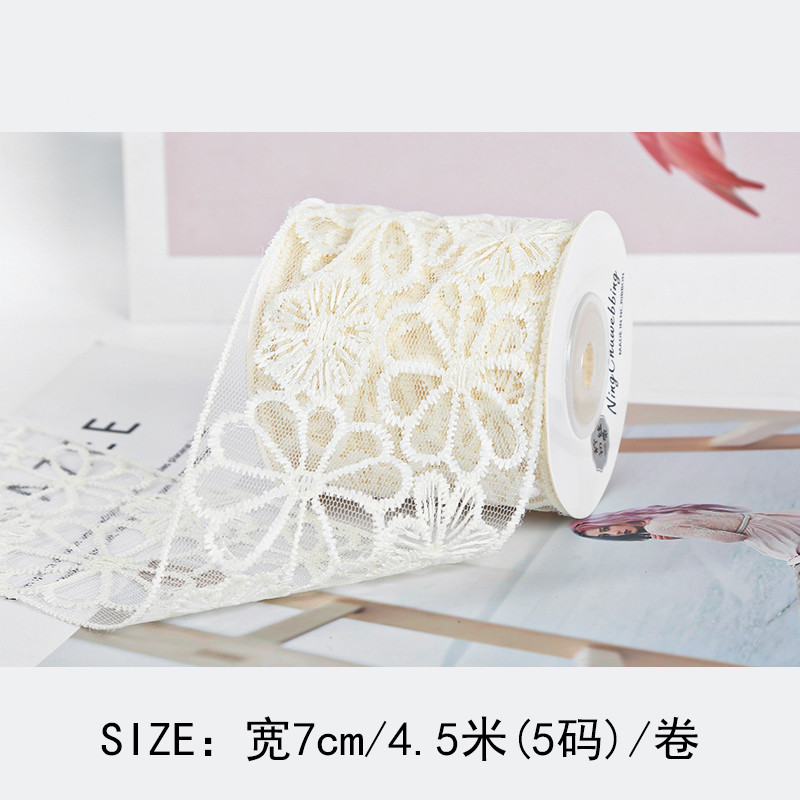 65mm Polyester Lace Ribbon for Wedding Decoration and Gift Packing