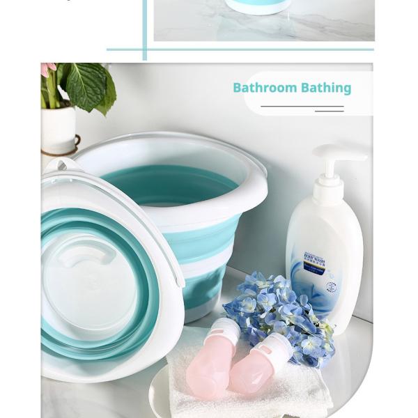 Compact Foldable Plastic Bucket Lightweight and Space-saving Water Storage Solution