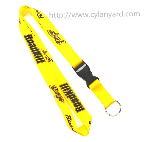 Printed polyester key holder lanyards