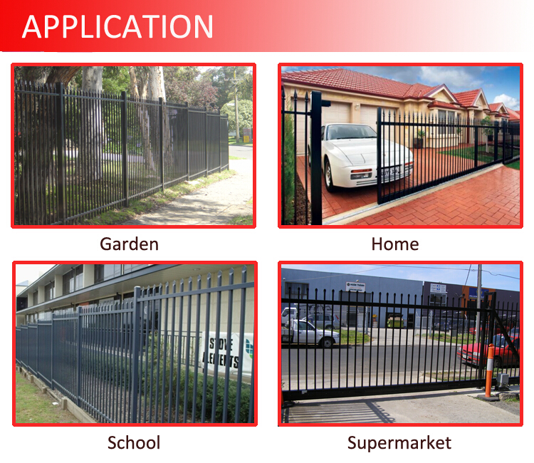 Black Industrial Garrison Steel Picket Fencing / Garrison Steel Picket Fencing