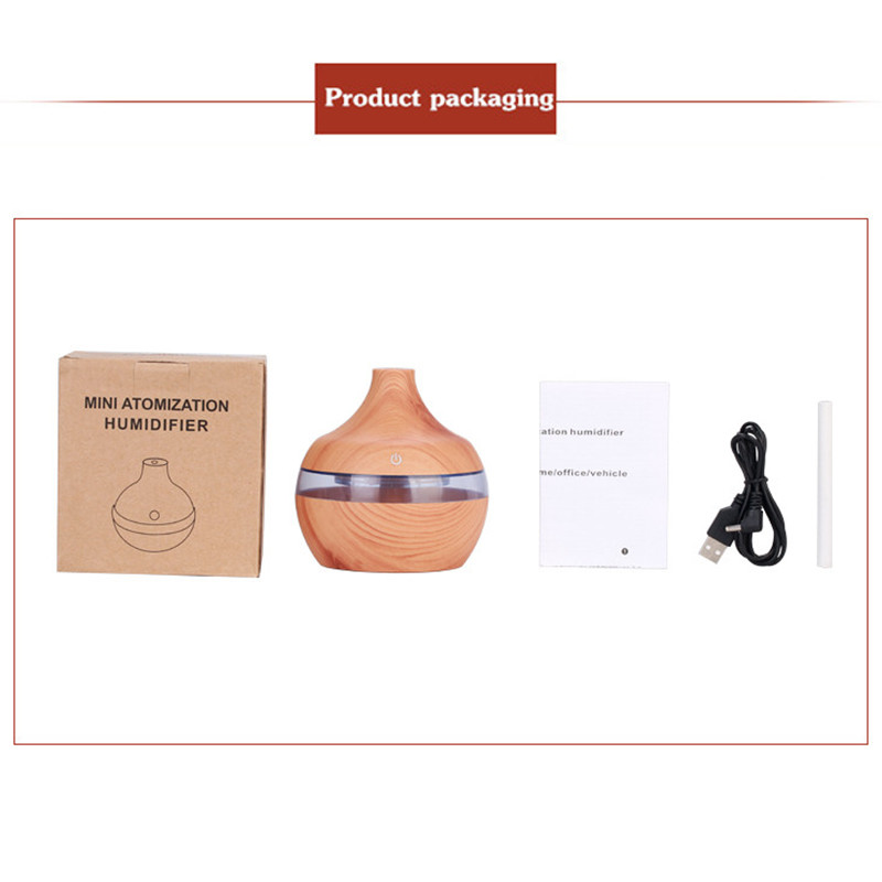 300ML 2W 35ml/h Wood Grain Aroma Diffuser For Bedroom