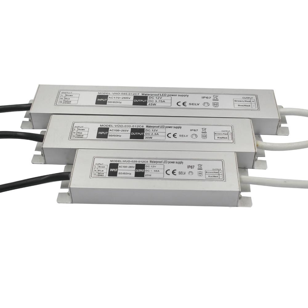IP67 Rating Slim LED Power Supply 20W 24V SAA LED Driver With AU Plug