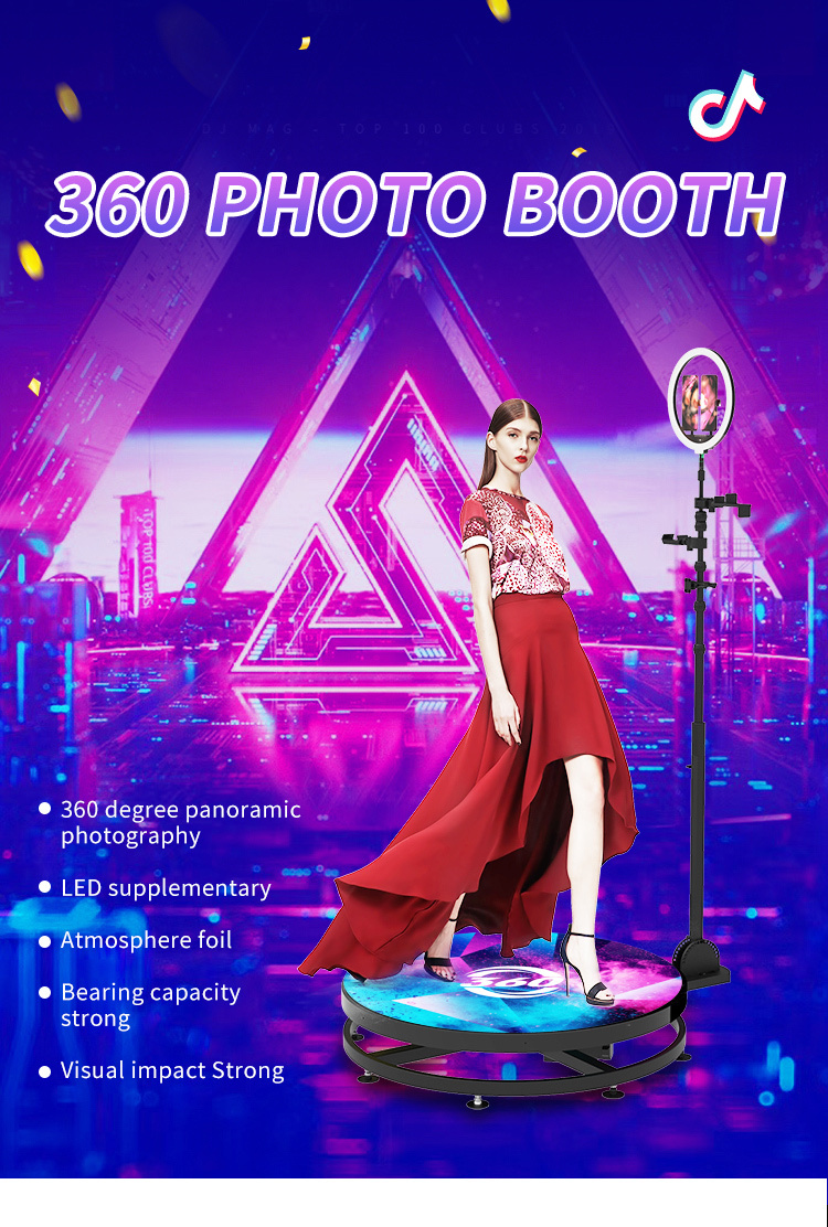 Ring Light LED 360 Photo Booth Slow Motion Rotating For Tiktok Live Stream